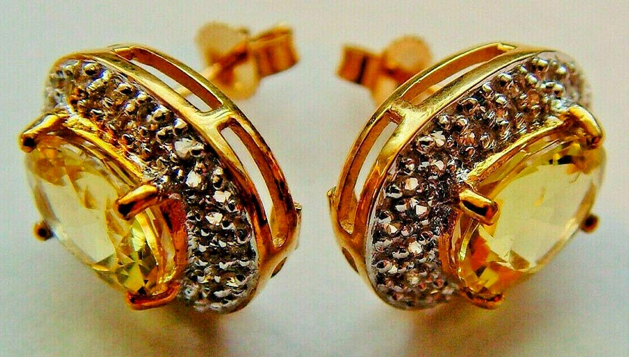 Boucles d'oreilles avec héliodore