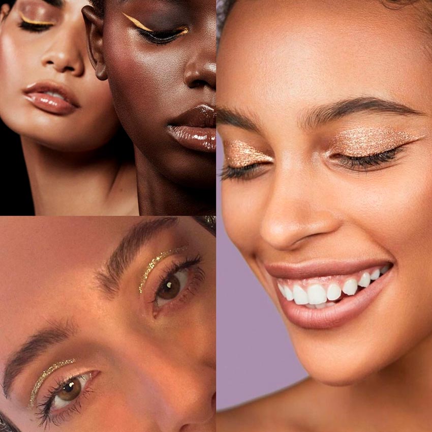 Nuances d'or de maquillage