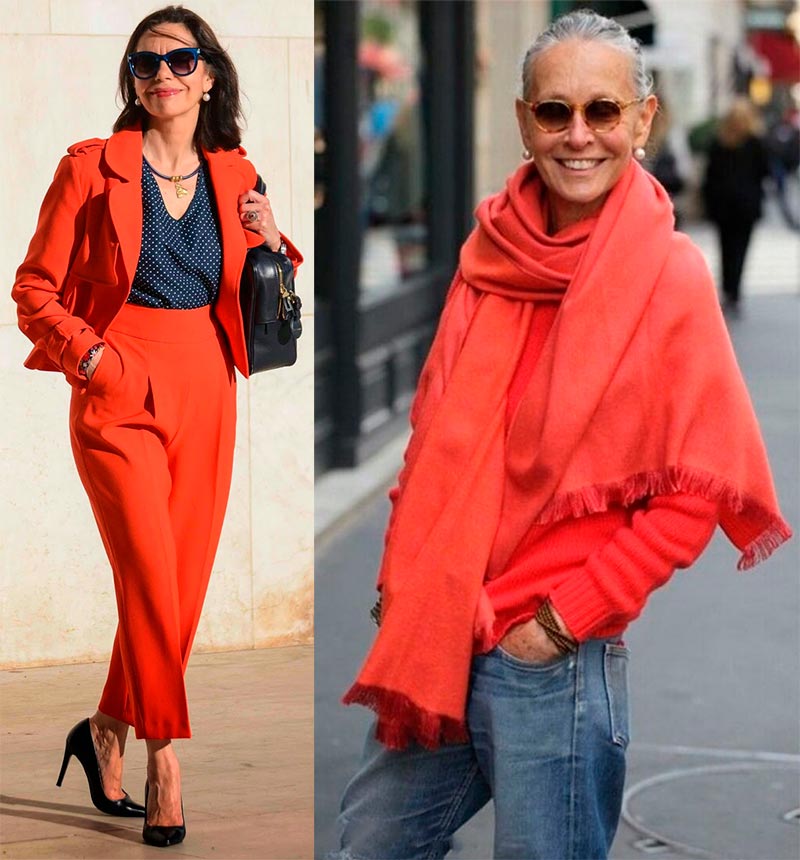 Nuances rouges dans les vêtements