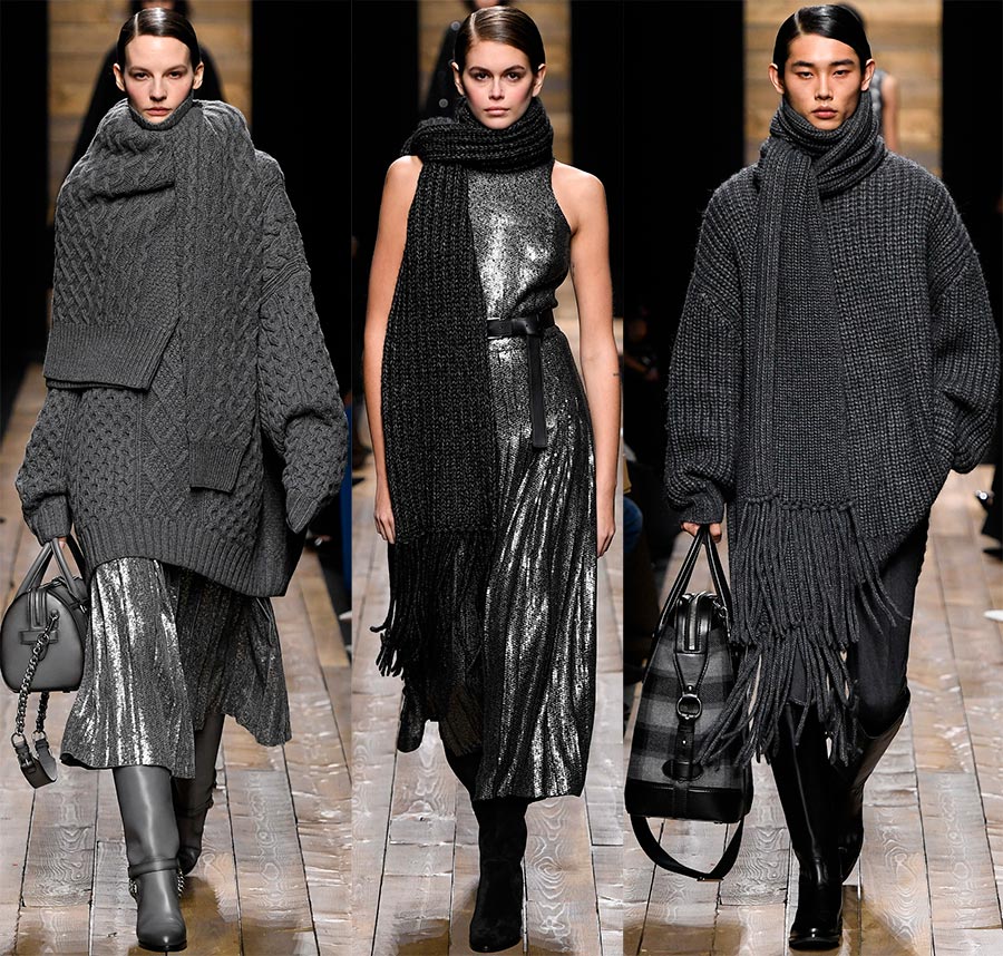 Écharpes longues en tricot