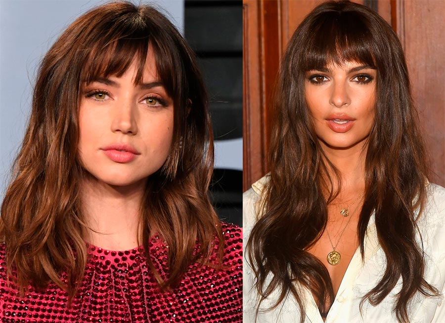 Frange sur un visage rond