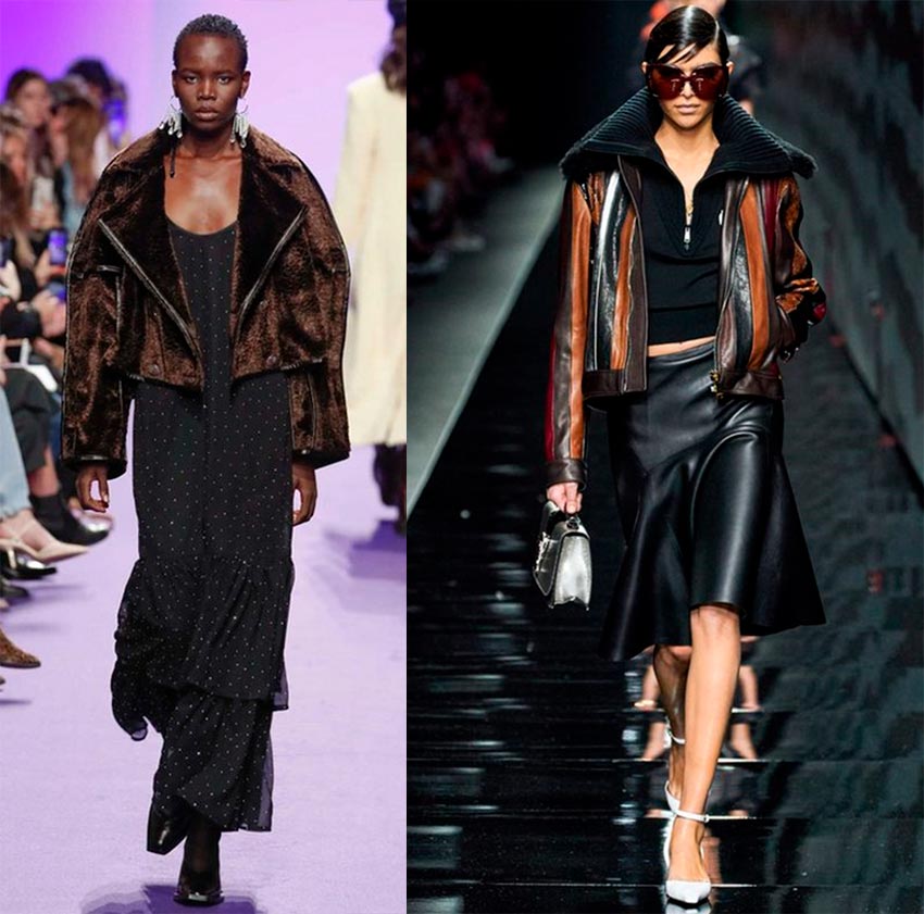 Manteaux en peau de mouton marron à la mode