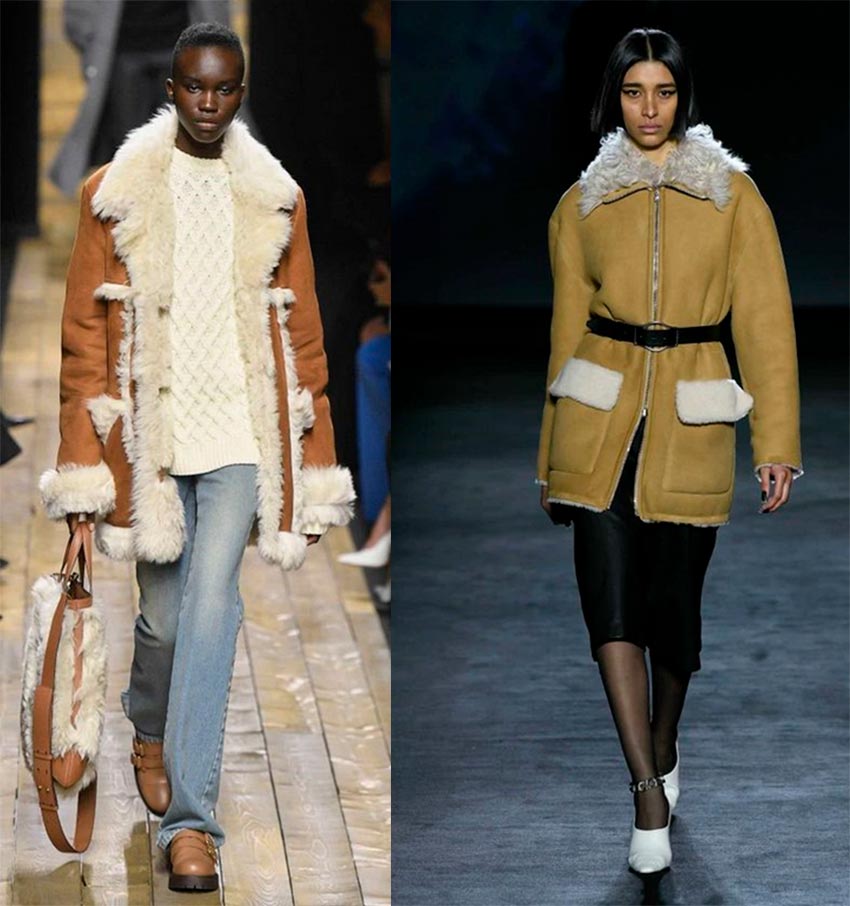 Manteaux en peau de mouton pour femmes à la mode