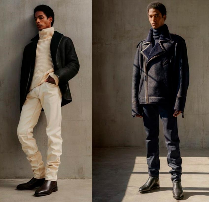 Manteaux en peau de mouton pour hommes