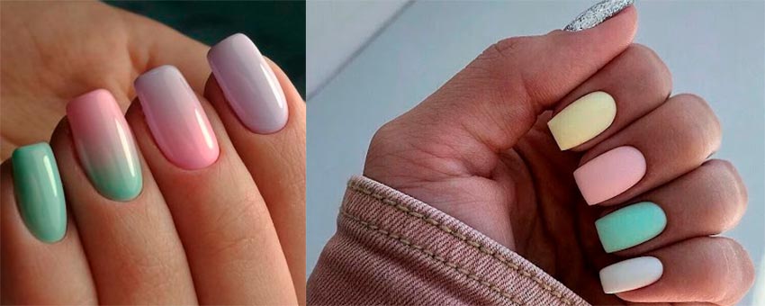 Conception d'ongles multicolores