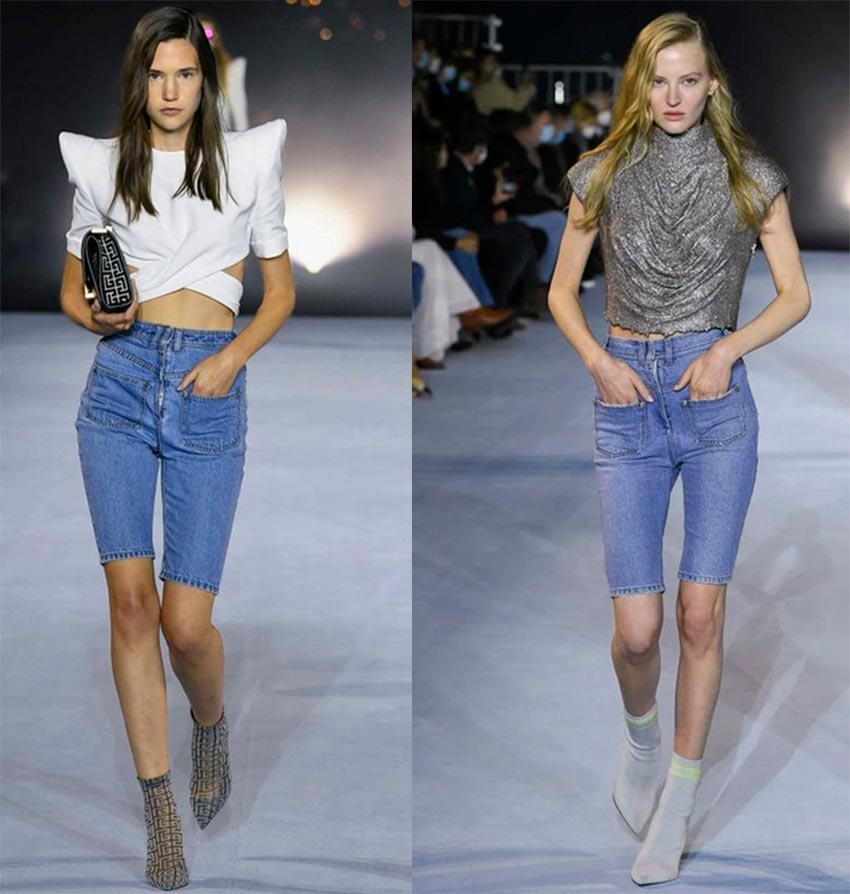 Short cycliste en jean