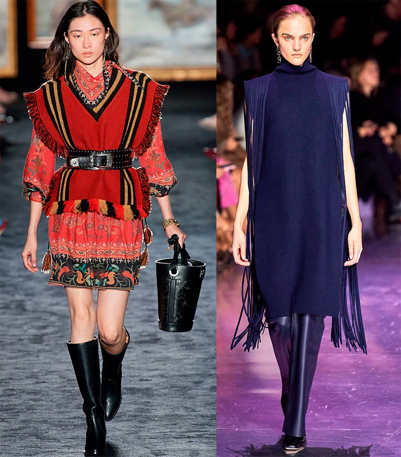 Vêtements de mode à franges