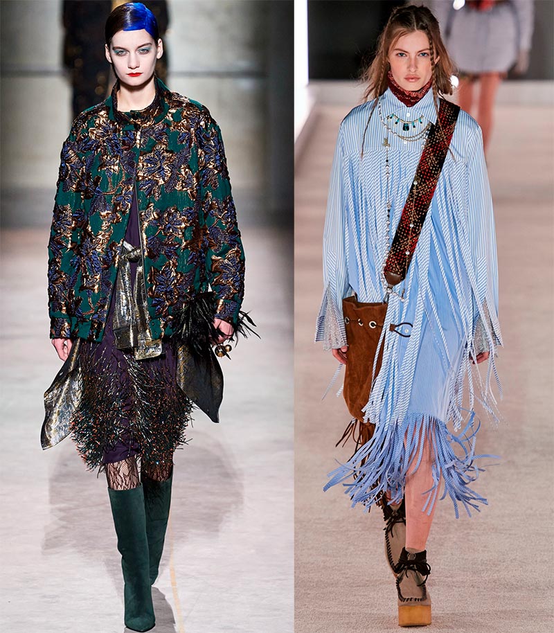 Tendance de la mode à la frange