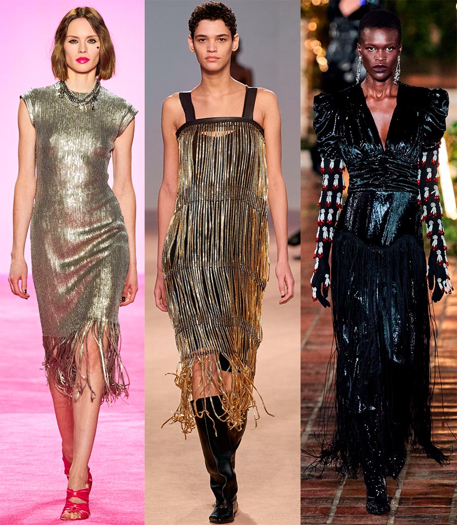 Robes de soirée à franges