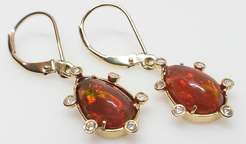 Boucles d'oreilles opale de feu