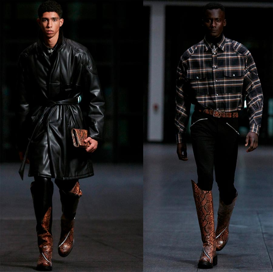 Bottines en cuir de python