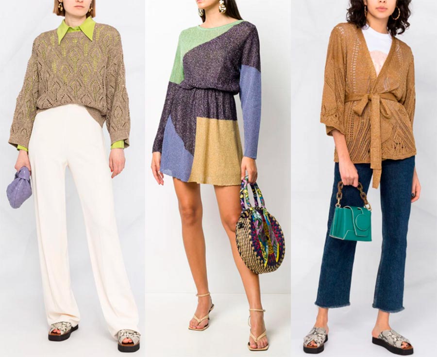 Vêtements et accessoires dorés à la mode avec des paillettes 2025-2026