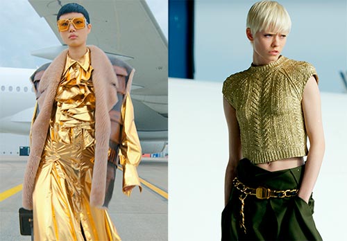 Vêtements et accessoires dorés à la mode avec des paillettes 2025-2026