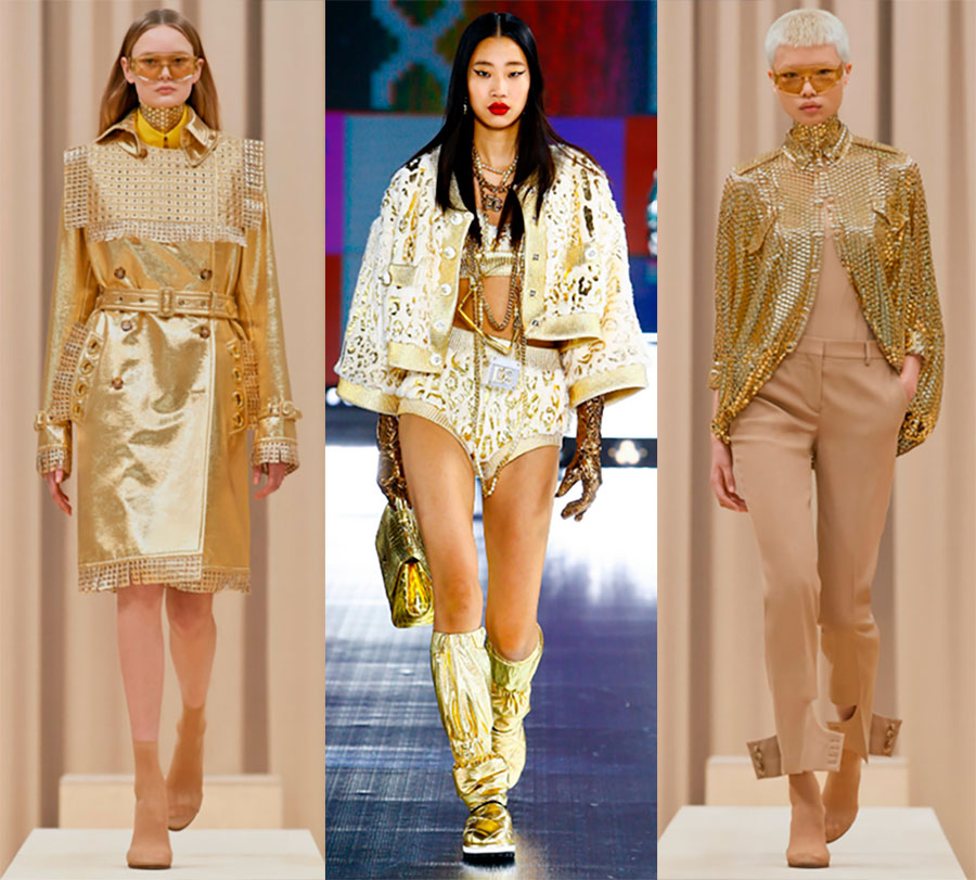 Paillettes d'or dans les vêtements