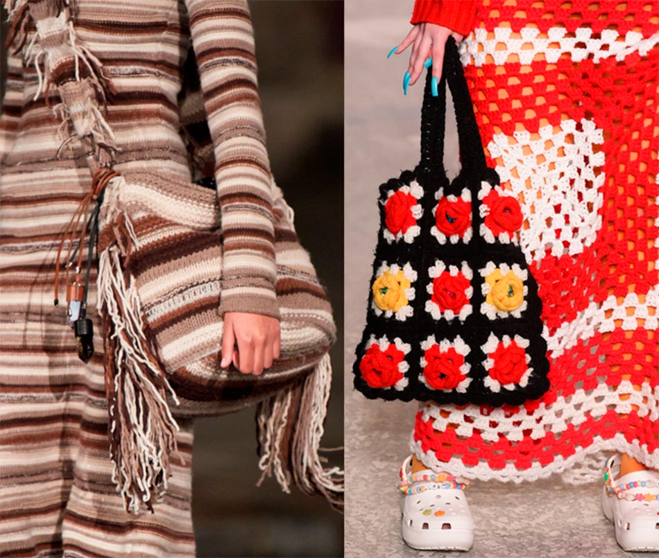 Sacs tricotés à la mode